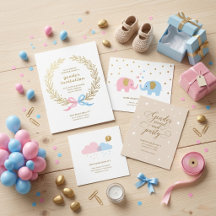 Gender Reveal Cards Cute & Fun Invitation Designs
