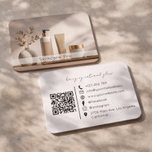 Modern Skincare and Fashion QR Code Business Cards