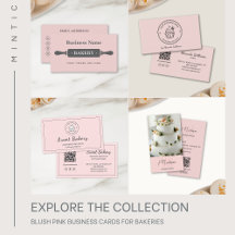 Blush Pink Business Cards for Bakeries