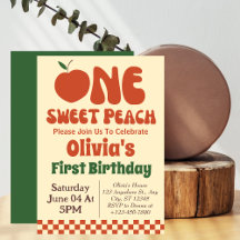 One Sweet Peach- Retro Peach 1st Birthday Theme 