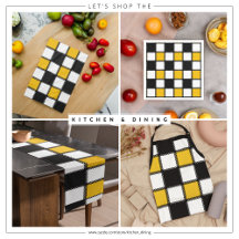 Black and Yellow Plaid Chess Check (Kids Theme)