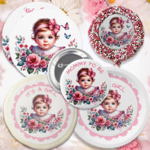 Pretty Floral Vintage Baby Girl's Baby Shower