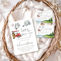 Let's Par Tee Red Cart Golf Baby Shower Party