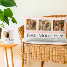 Best Mom Ever Blush Gingham Mothers Day Photo Gift