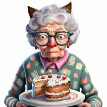 Old Lady with Cat Ears Birthday