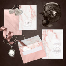 Modern Marble Glitter Wedding Rose Gold