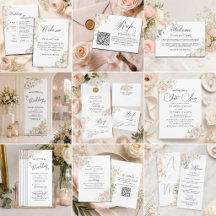 Elegant Soft Blush Roses Wedding Collection