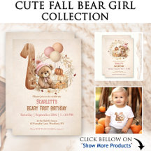 Fall Cute Teddy Bear Girl