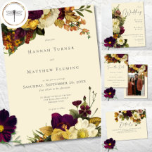 Elegant Jewel Vintage Floral Ivory Wedding