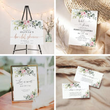 Blush Pink Greenery Bridal Shower Collection