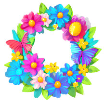 Wreath of Colorful Easter Flower