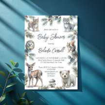 Woodlands cute baby animals baby shower