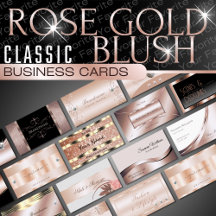 Rose Gold Business Cards Luxurious Classy Glamour