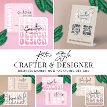 Trendy Retro Pink Beige Designer Crafter Boutique