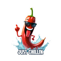 Funny cool chili pepper for print