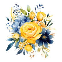 Airy Blue and Yellow Peony Wedding