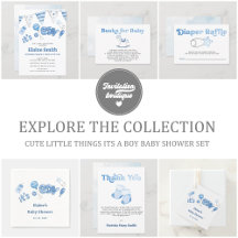 Cute Little Things Its a Boy Baby Shower Set