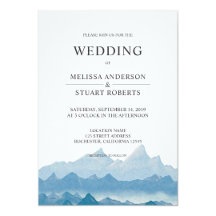 Watercolor mountain range wedding