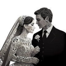 Wedding Couple made of paper on blue tree of life 