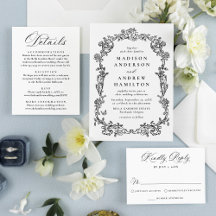 Elegant Black Victorian Floral Wedding