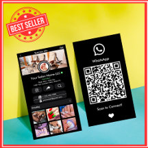 Business Cards: WhatsApp Themed Nail Salon QR Code