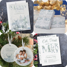 Snowy Winter Forest Christmas Cards & Gift Wrap
