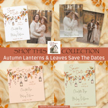 Autumn Lanterns and Leaves Save The Dates