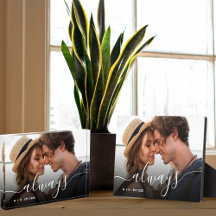 Modern Photo Couple Love Script Typography Gifts