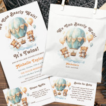Twins Baby Shower Bear Balloons Baby Shower