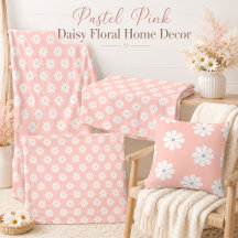 Pastel Pink Daisy Floral Home Decor