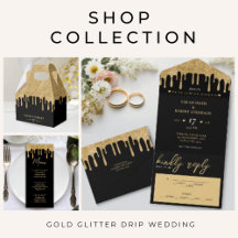 Gold Glitter Drip Wedding