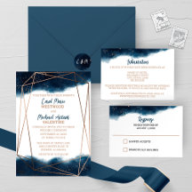 Navy and Bronze Geometric Wedding Collections