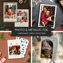 Gold Foil Photo Christmas Cards