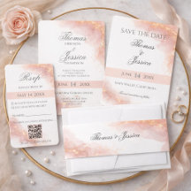 Blush Gold Romantic Watercolor Wedding Suite