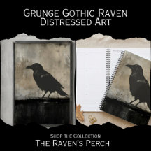 Grunge Gothic Raven - Distressed Art