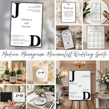 Modern Monogram Minimalist Wedding Suite