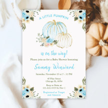 Blue and White Pumpkins Baby Shower