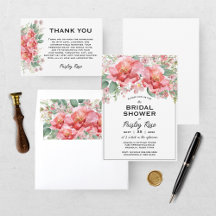 Elegant Floral Pink Bridal Shower Collection