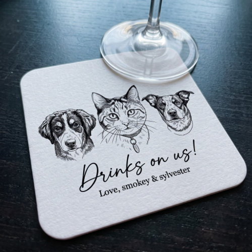 Coasters (Square) UGC 1: the personalized paper coaster with smokey & sylvester's portrait