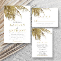 Elegant Tropical Palm Tree Beach Wedding