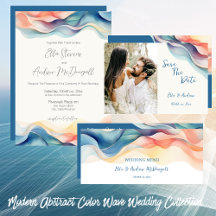 Modern Abstract Color Wave Wedding Collection
