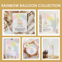 Pastel Rainbow Balloon Birthday