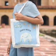 Modern Beauty Pastel Blue Elephant & Stars Kid