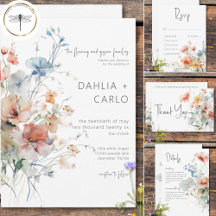 Pastel Loose Wildflowers Modern Wedding