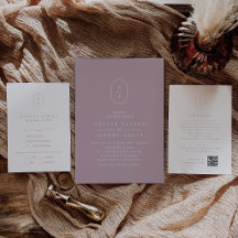 SHYLAH Modern Lilac Dusty Rose Simple Wedding Set