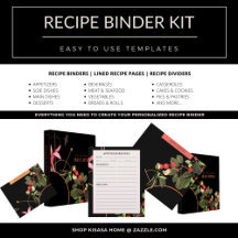 Recipe Binder Kit   Black & Red Cherries