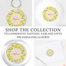 Yellow and White Daffodil Garland Monogram Gifts