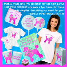 Pretty Pink Poodle Personalized Party Supplies