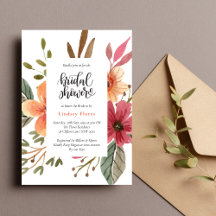 Floral & Greenery Bridal Shower Invitations