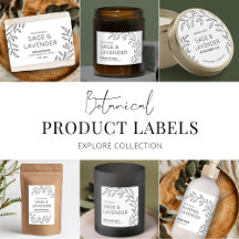 Minimalist Floral Black & White Business Packaging